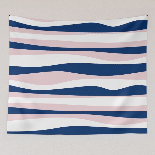 Item preview, Wavy stripes navy-white-light pink designed and sold by kobyakov.
