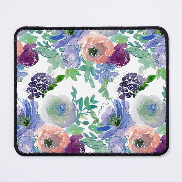 Item preview, Blue, Violet And Pink Floral And Leaf Pattern designed and sold by DEC02.