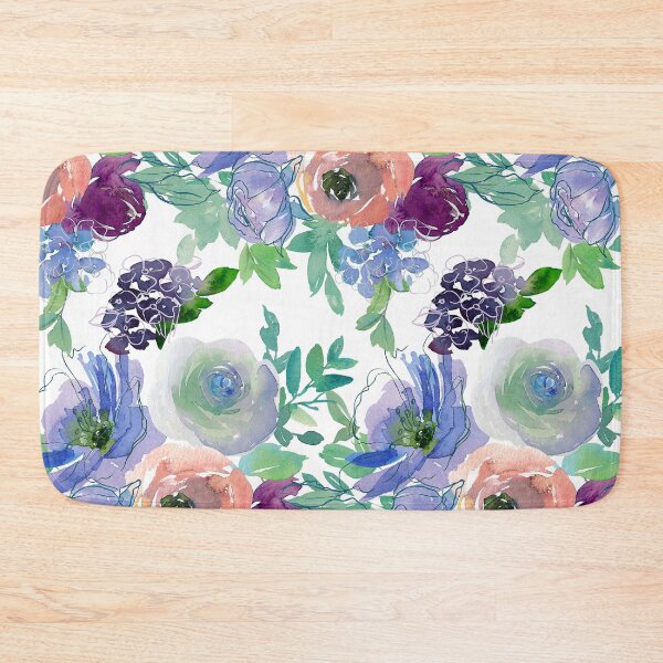 Item preview, Blue, Violet And Pink Floral And Leaf Pattern designed and sold by DEC02.