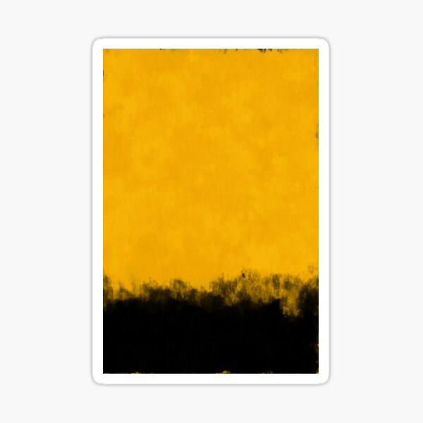 Contemporarily Abstract Painting Pattern - Black Yellow Sticker