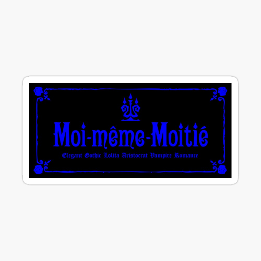 moi meme moitie gothic lolita logo label dark version Postcard