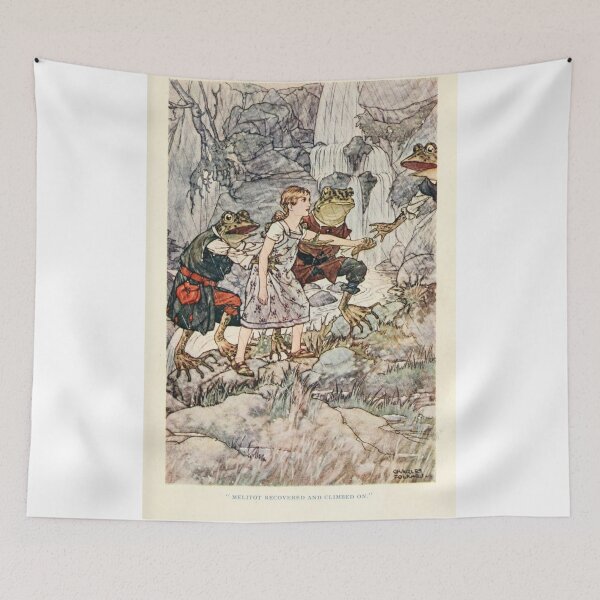 Item preview, Girl and Frogs Vintage Fairytale Book Illustration  designed and sold by Bellathewilde.