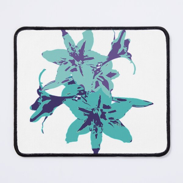 Item preview, Blue Teal Flowers Pop Art Abstract designed and sold by Trixiloo.