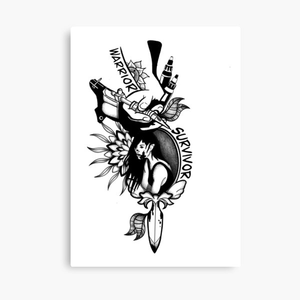 Warrior Survivor Tattoo Canvas Print