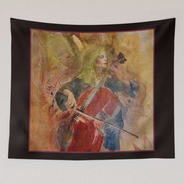 Item preview, Cellist in Watercolor and Mixed Media designed and sold by Marianne Madson.