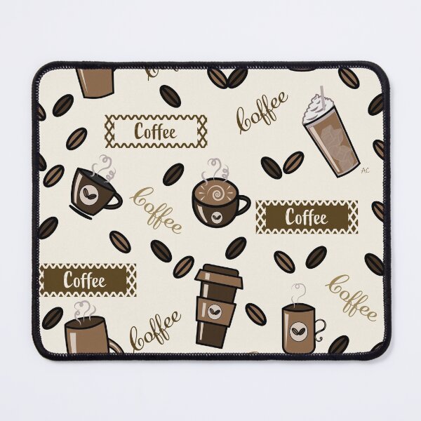 Item preview, Coffee cups pattern on cream background designed and sold by iCraftCafe.