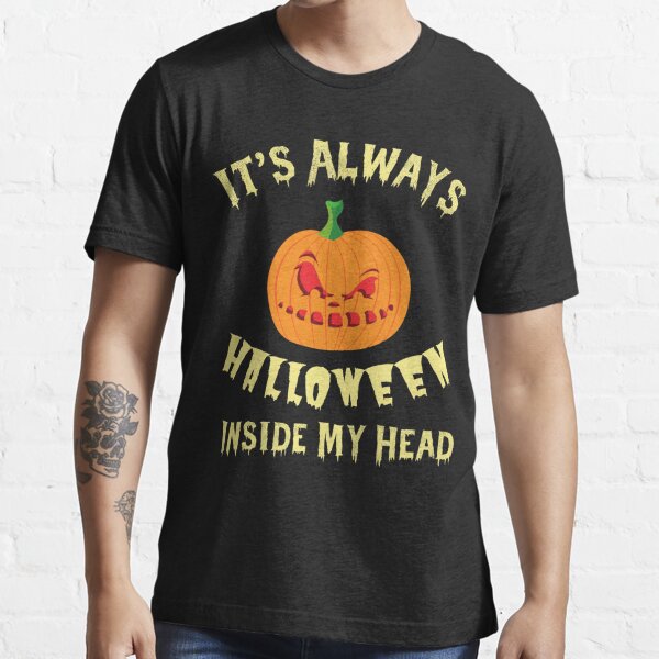 Its Always Halloween Inside My Head Pumpkins T-Shirt V-Neck Shirt