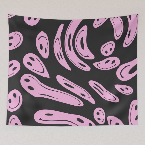 Item preview, Pink Retro Liquid Swirl Smile Face designed and sold by ind3finite.