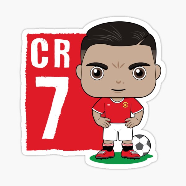 Pegatina «Diseño de fútbol de fútbol de dibujos animados Ronaldo CR 7» de  essjaydesigns | Redbubble