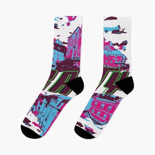Item preview, The pink and blue city in Graviton. designed and sold by chicandcomfy333.