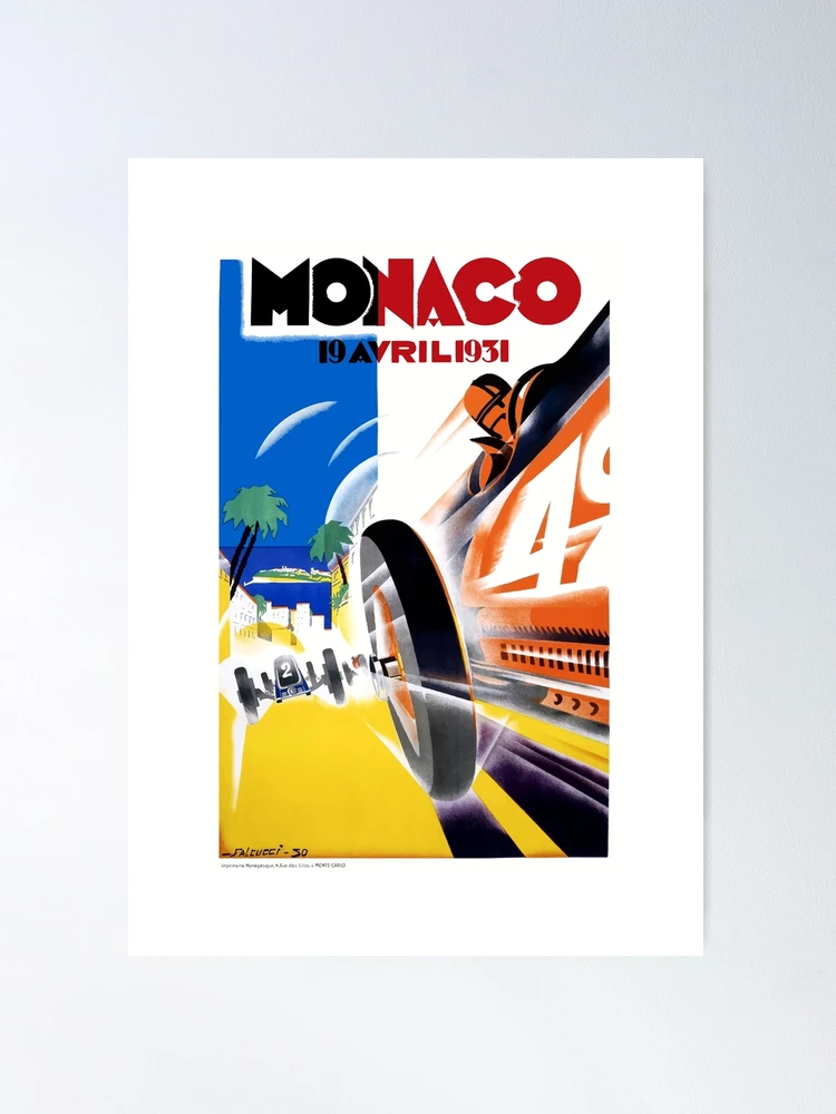 1931 MONACO Grand Prix Racing Poster