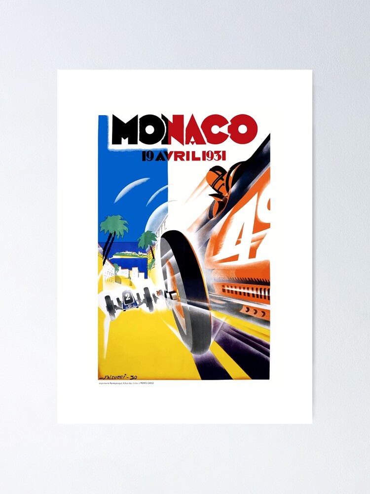 1931 MONACO Grand Prix Racing Poster | Poster