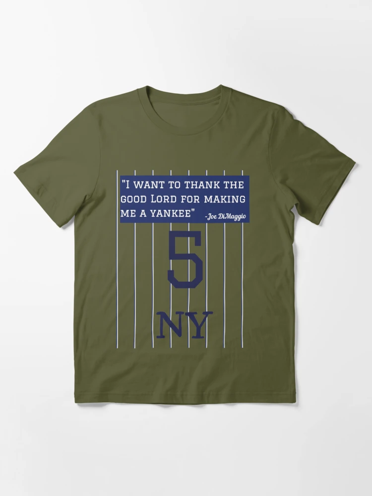 Joe DiMaggio '5' Yankees Vintage 'Thank You Lord' Essential T