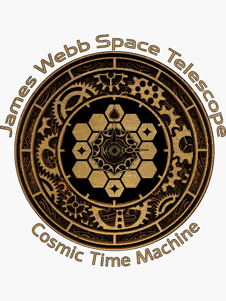 JWST space telescope cosmic time machine (brass clock)" Sticker for Sale by  SolidEarthArt | Redbubble