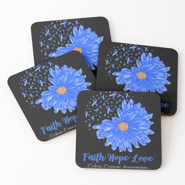 Item preview, Faith Hope Love Colon Cancer Flower blue designed and sold by StarcyWol.