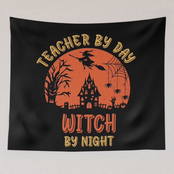 Item preview, teacher by day witch by night funny halloween designed and sold by RayyanHausawi.