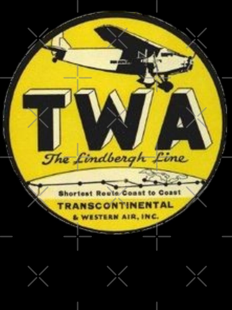 Vintage Luggage Label TWA 2.5 by AntiquePatriot