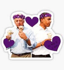 Joe Biden and Barack Obama Eating Ice Cream Sticker