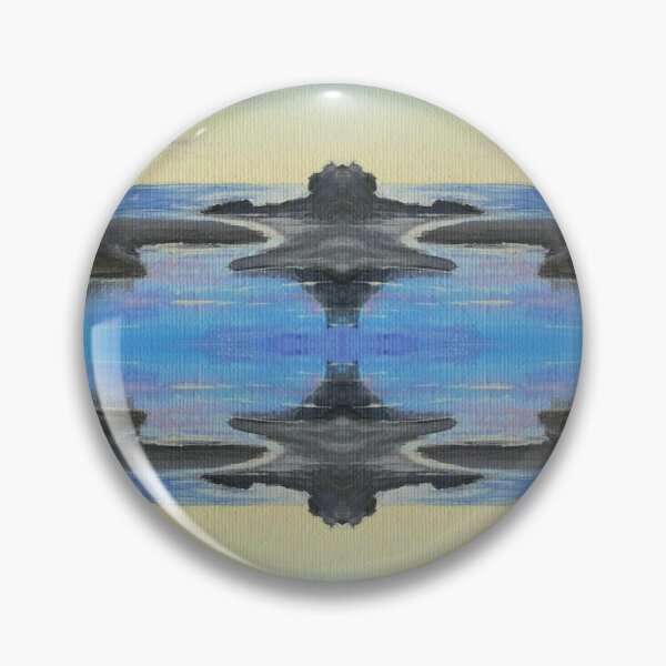 Item preview, Cloud reflecting on the water at the beach, Blue and yellow sunrise painting. designed and sold by Goldstarwork.