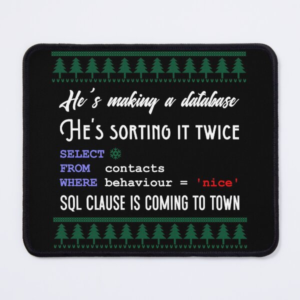 Item preview, Funny SQL Programmer Database Christmas Admin DBA designed and sold by Creekman Designs.