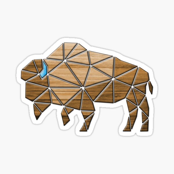Artikel-Vorschau von Geometrisches Bison Buffalo Two-Tone Woodgrain Türkis Horn, designt und verkauft von GTL-Enterprises.