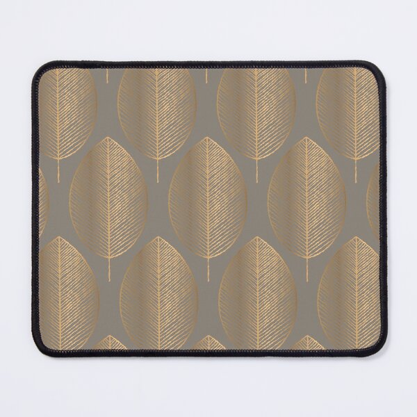 Item preview, Charcoal Golden Leaves Elegant Geometric Pattern designed and sold by Vic Torys ☆.