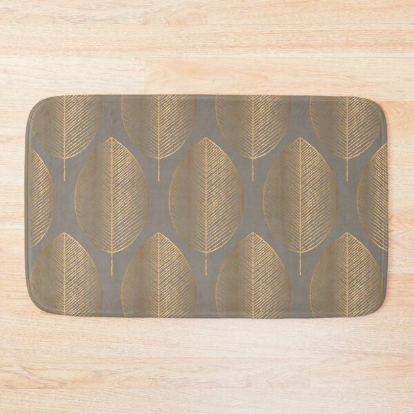 Item preview, Charcoal Golden Leaves Elegant Geometric Pattern designed and sold by Vic Torys ☆.