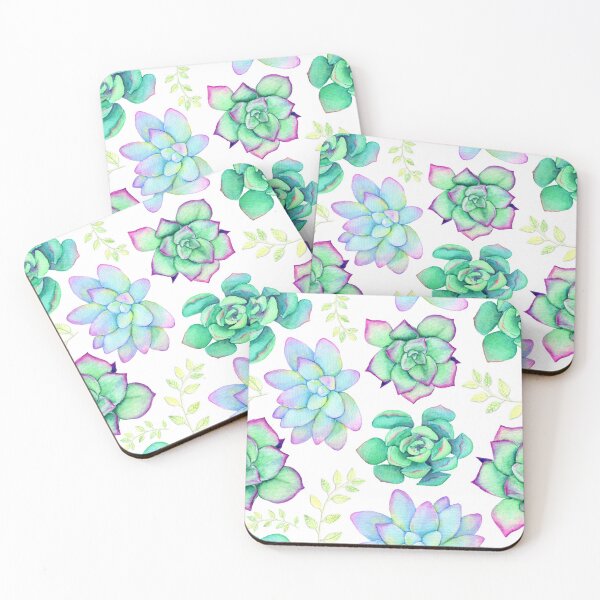 Item preview, Bright Watercolor Succulent Pattern designed and sold by JenniferCharlee.