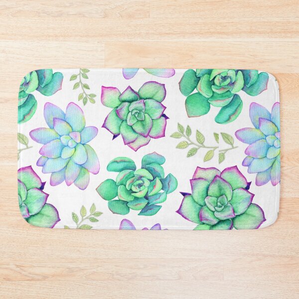 Item preview, Bright Watercolor Succulent Pattern designed and sold by JenniferCharlee.