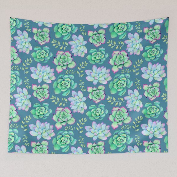 Item preview, Bright Watercolor Succulent Pattern designed and sold by JenniferCharlee.