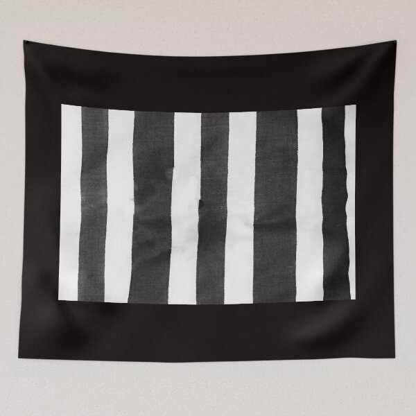 Item preview, Black and white striped cloth laid out roughly to provide vetical blank lines. designed and sold by Brian Scantlebury.