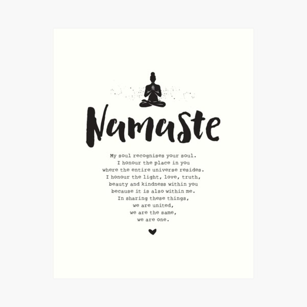 Item preview, Namaste – and the meaning of, Yoga Quote, Black Print designed and sold by KimiBloom.