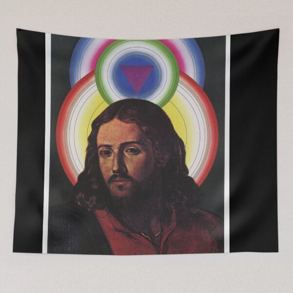 Item preview, Jesus Christ Portrait by Tadanori Yokoo designed and sold by Daddyo's  Hidden Back Patio.