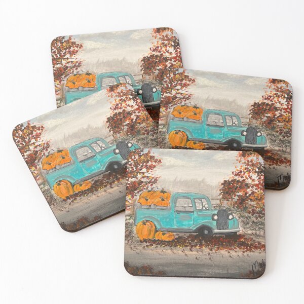 Item preview, Fall truck with pumpkins designed and sold by MelissaDoakArt.