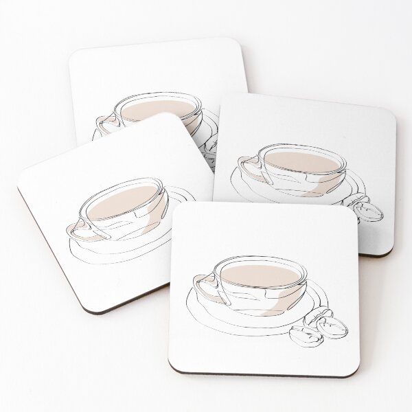 Item preview, Continuous line illustration of a cup of coffe with coffe beans. Minimalist art designed and sold by AriadnaArt.