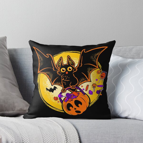 Item preview, Cute Halloween Blep Bat with Pumpkin Pail designed and sold by ctkrstudio.