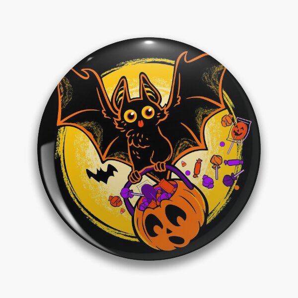 Item preview, Cute Halloween Blep Bat with Pumpkin Pail designed and sold by ctkrstudio.