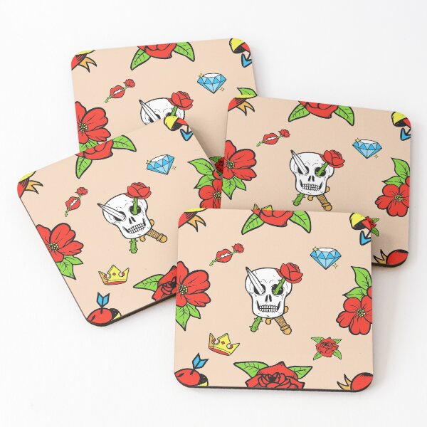 Item preview, Rose and Skull Tattoo Pattern designed and sold by thecooltable.