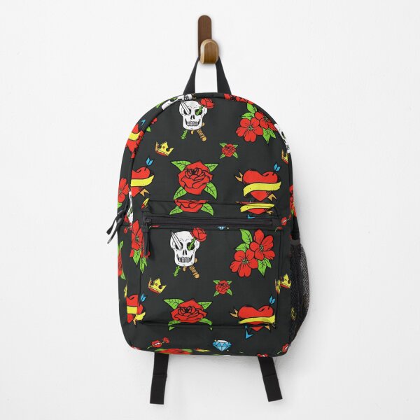 Item preview, Red and Black Aesthetic Rose Skull Tattoo Pattern designed and sold by thecooltable.
