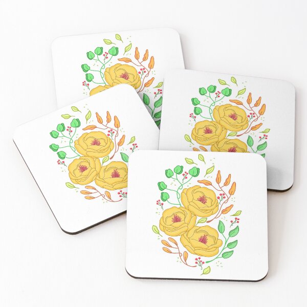 Item preview, Yellow Roses Floral designed and sold by ethnicdrawing.