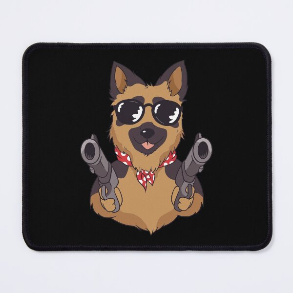 Item preview, German Shepherd Cool Gun Slinger Police Dog designed and sold by MadMando.