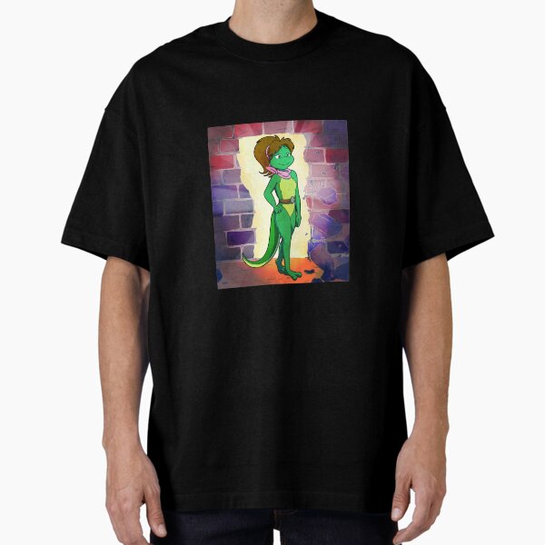 SpeekyGeeky Original Art Mona Lisa (Fred Wolf TMNT Animated Series Inspired) Oversized T-Shirt