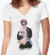 justin blake unicorn Women's Fitted V-Neck T-Shirt