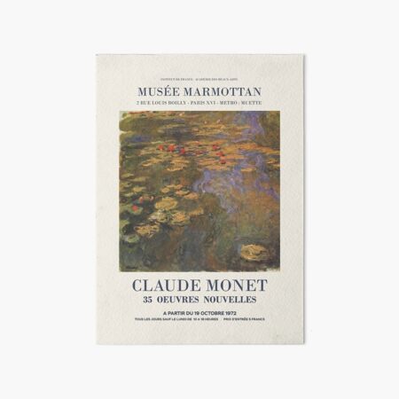 Claude Monet - Exhibition poster advertising an art exhibition Art Board Print