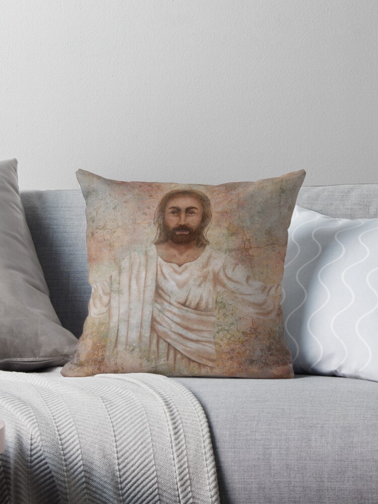 Thumbnail 1 of 4, Pillow, The Resurrection and the Life designed and sold by aprilmoen.