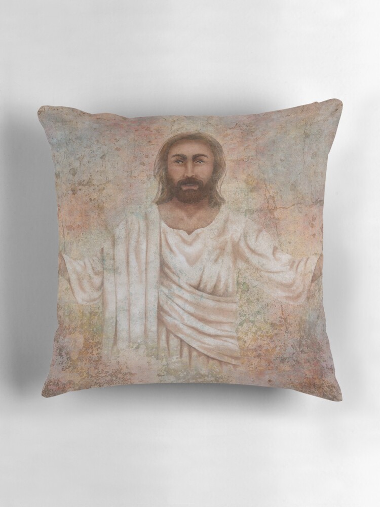 Thumbnail 3 of 4, Pillow, The Resurrection and the Life designed and sold by aprilmoen.