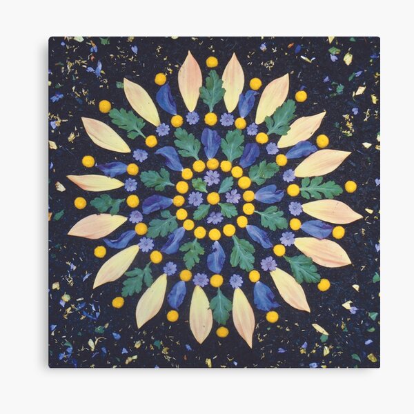 September Full Moon Flower Mandala Canvas Print