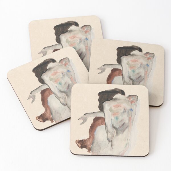 Item preview, EGON SCHIELE - Naked lady. Crouching Nude in Shoes and Black Stockings, Back View 1912 designed and sold by artdesignco.