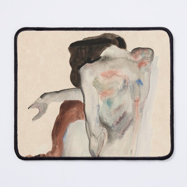 Item preview, EGON SCHIELE - Naked lady. Crouching Nude in Shoes and Black Stockings, Back View 1912 designed and sold by artdesignco.
