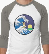 The Great Wave of Alola (Night) -Black Border Men's Baseball ¾ T-Shirt